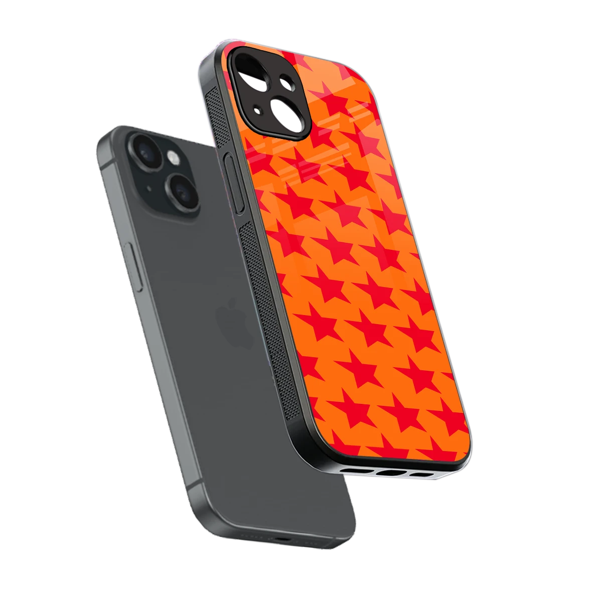 Celestial Citrus sleek iphone 13 cover with tempered glass back and TPU edges