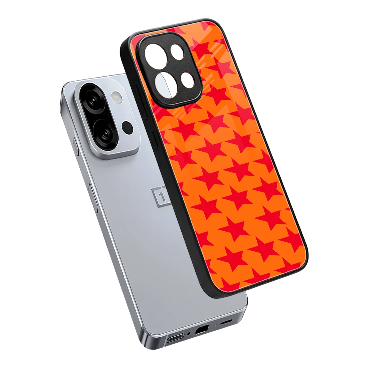 Celestial Citrus sleek oneplus 13s cover with tempered glass back and TPU edges