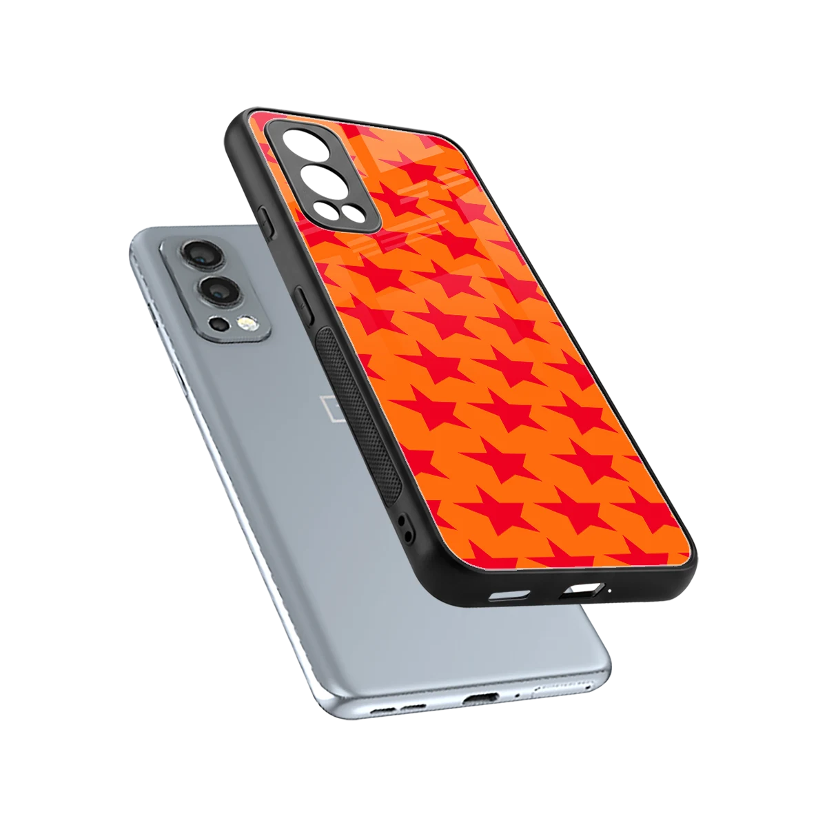 Celestial Citrus sleek oneplus nord 2 cover with tempered glass back and TPU edges