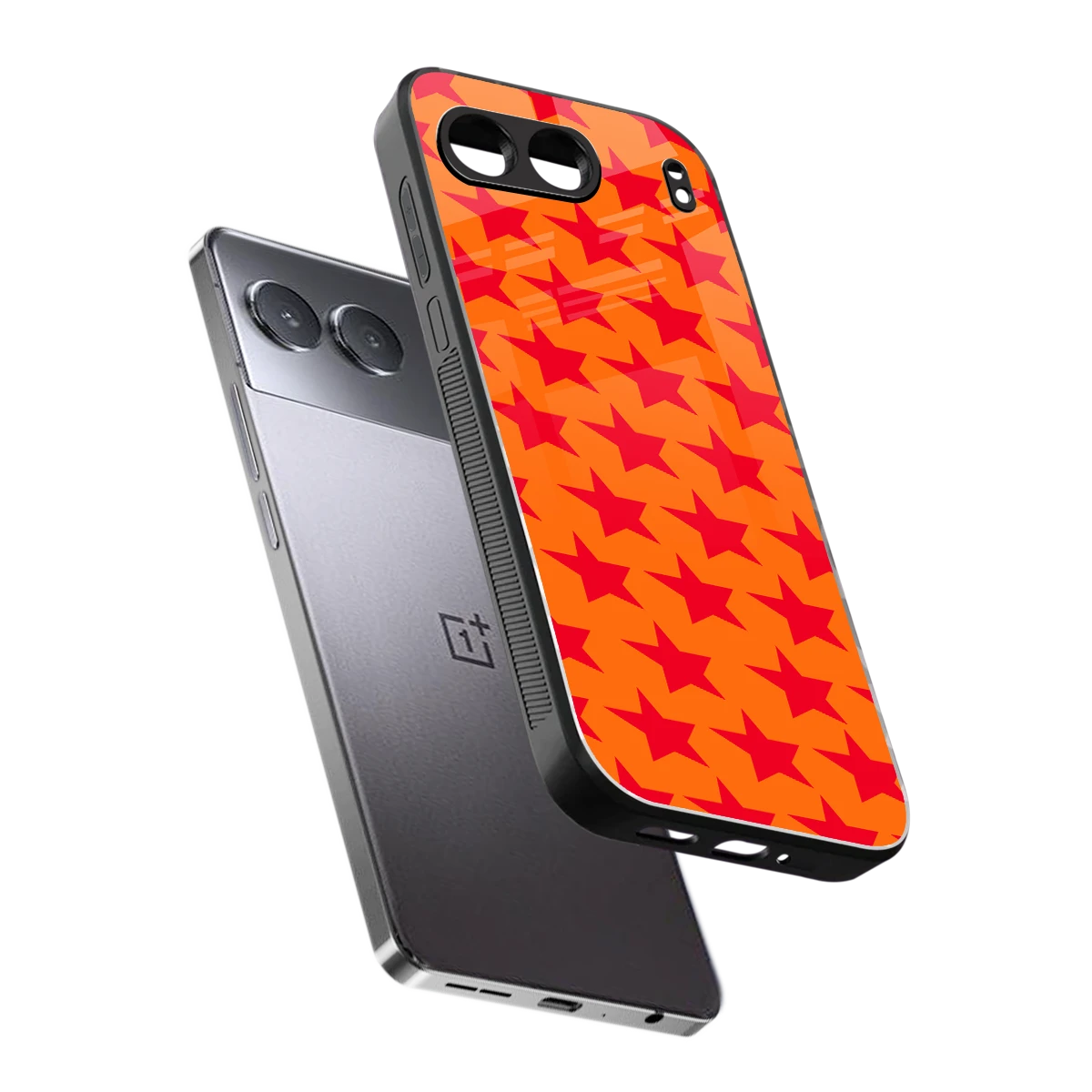 Celestial Citrus sleek oneplus nord 4 cover with tempered glass back and TPU edges