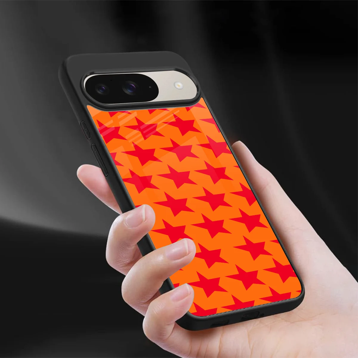 Celestial Citrus sleek google pixel 9 cover with tempered glass back and TPU edges