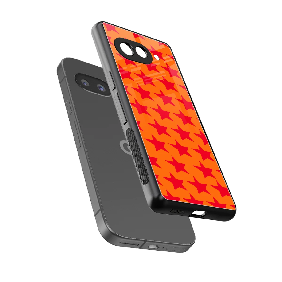 Celestial Citrus sleek google pixel 10a cover with tempered glass back and TPU edges