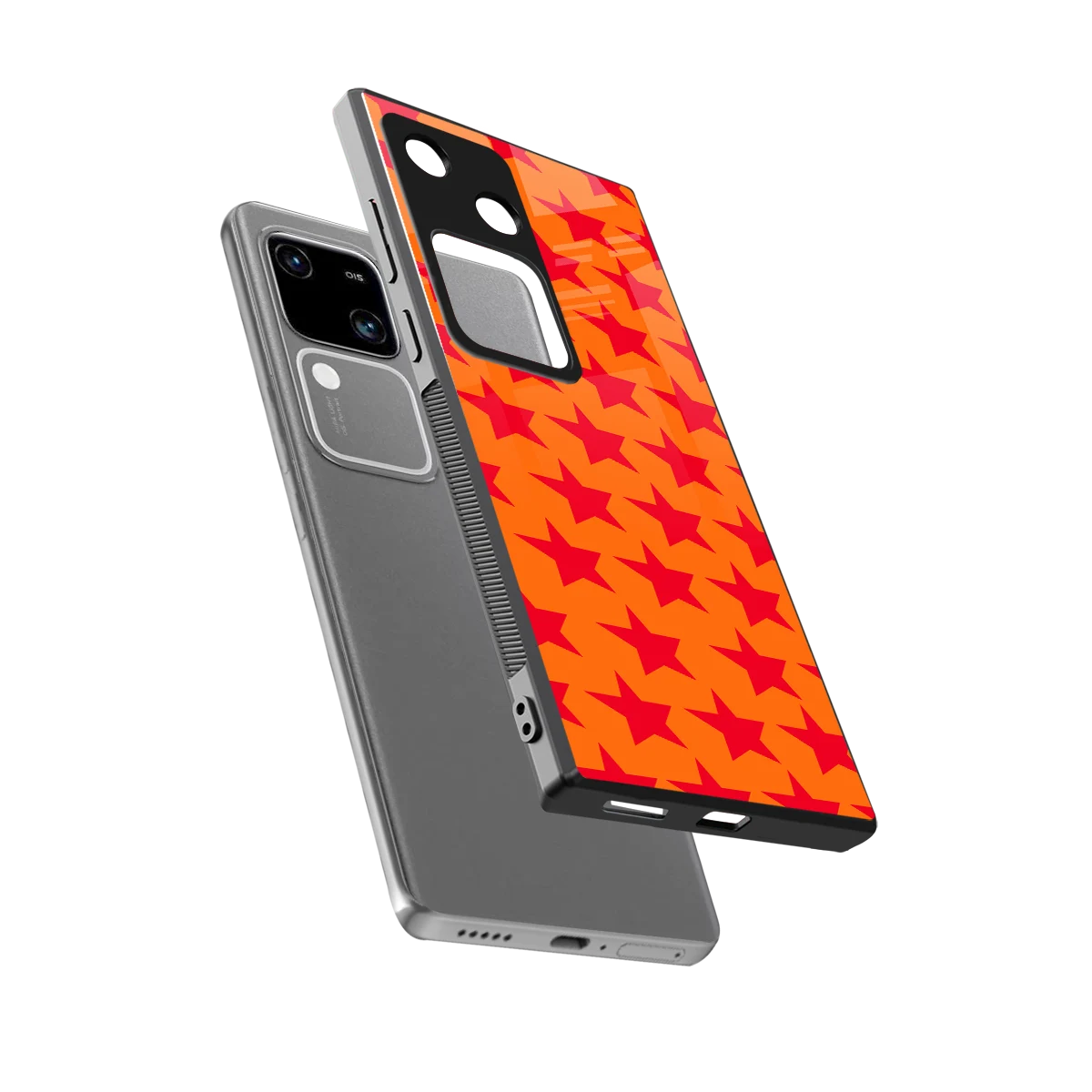 Celestial Citrus sleek vivo v30 cover with tempered glass back and TPU edges