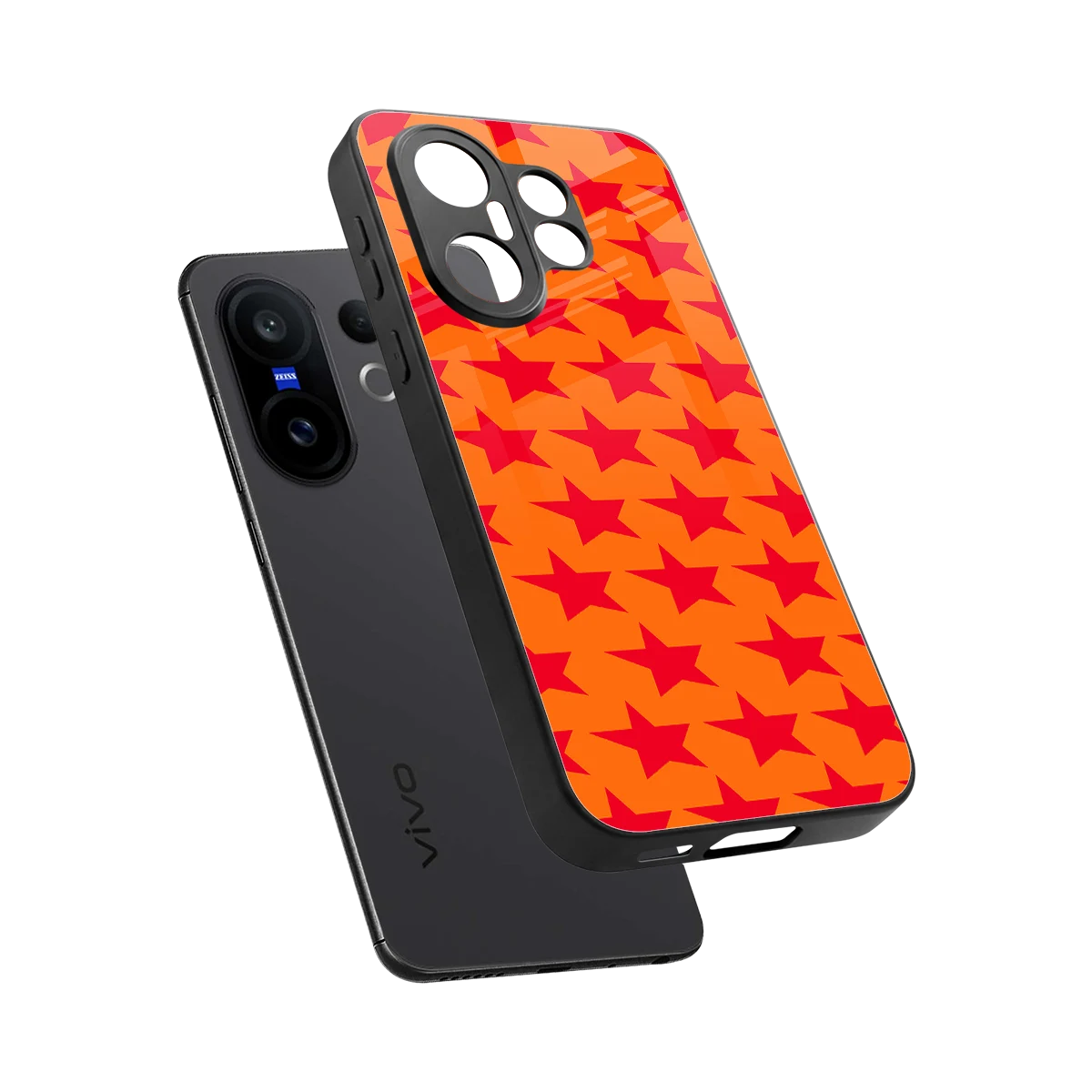 Celestial Citrus sleek vivo x200 fe cover with tempered glass back and TPU edges