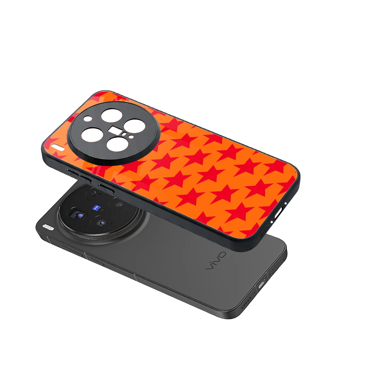Celestial Citrus sleek vivo x300 pro cover with tempered glass back and TPU edges