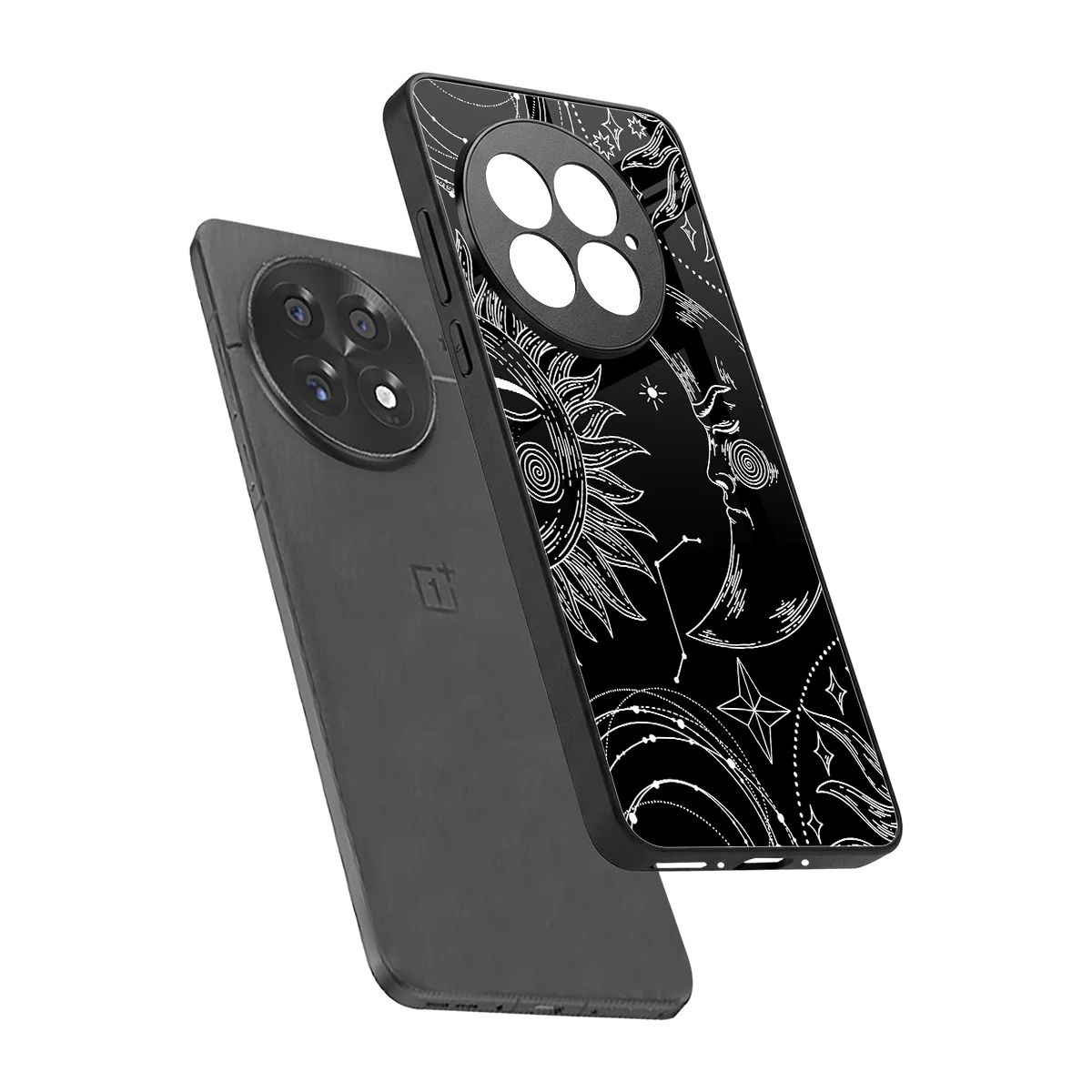 Celestial Duo sleek oneplus 13 cover with tempered glass back and TPU edges