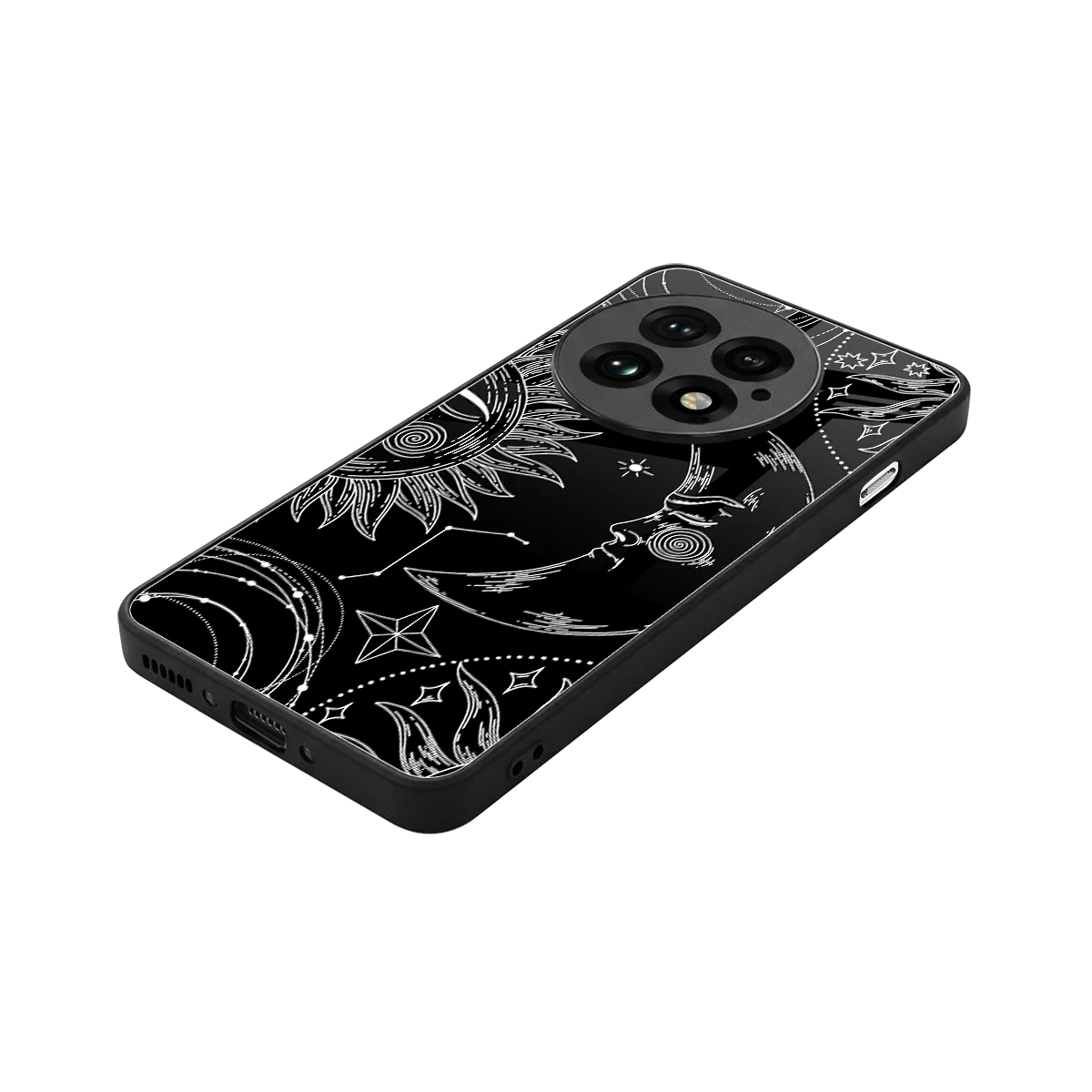 Celestial Duo stylish phone case for oneplus 13 | glossy glass and slim fit