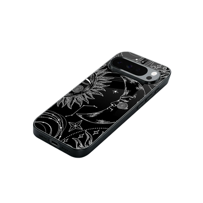 Celestial Duo stylish phone case for google pixel 10 pro xl | glossy glass and slim fit