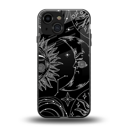 Celestial Duo back phone cover | glass case for iphone 12 mini