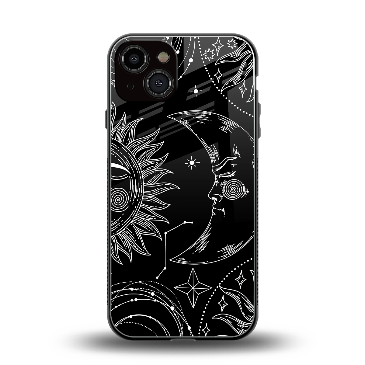 Celestial Duo back phone cover | glass case for iphone 14
