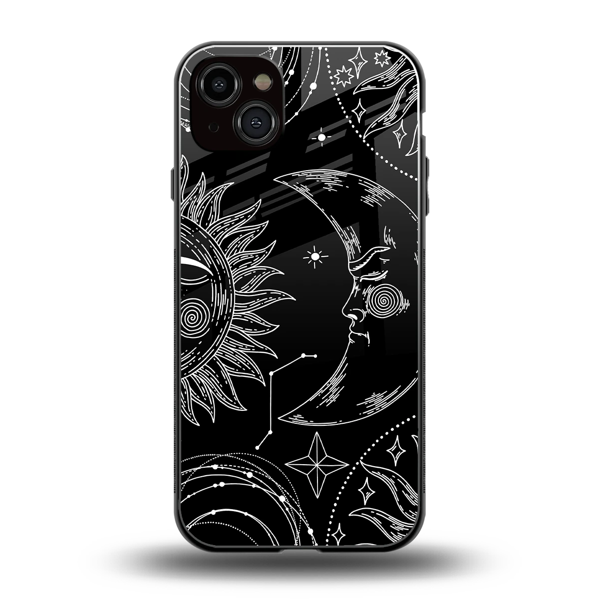 Celestial Duo back phone cover | glass case for iphone 14 plus