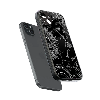 Celestial Duo sleek iphone 14 plus cover with tempered glass back and TPU edges