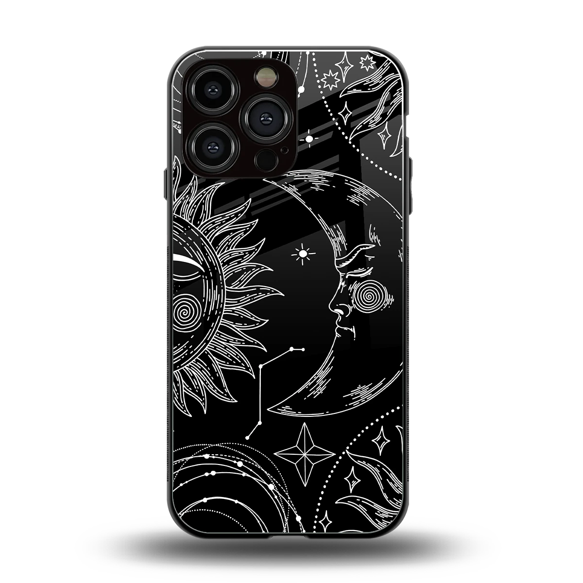 Celestial Duo back phone cover | glass case for iphone 15 pro max