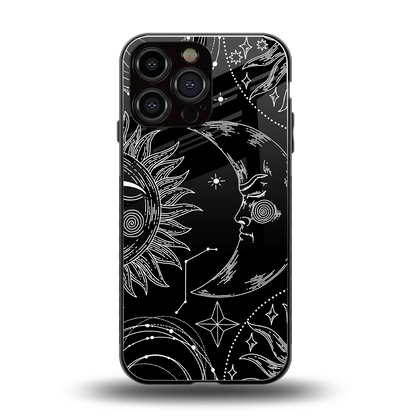 Celestial Duo back phone cover | glass case for iphone 15 pro max