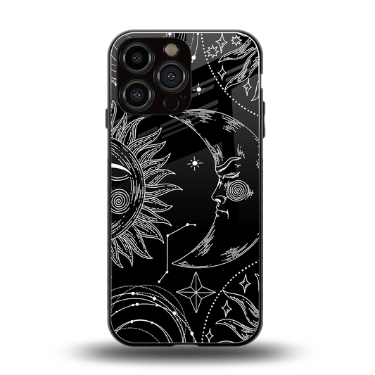 Celestial Duo back phone cover | glass case for iphone 15 pro max