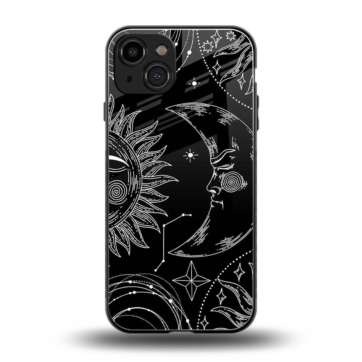 Celestial Duo back phone cover | glass case for iphone 15
