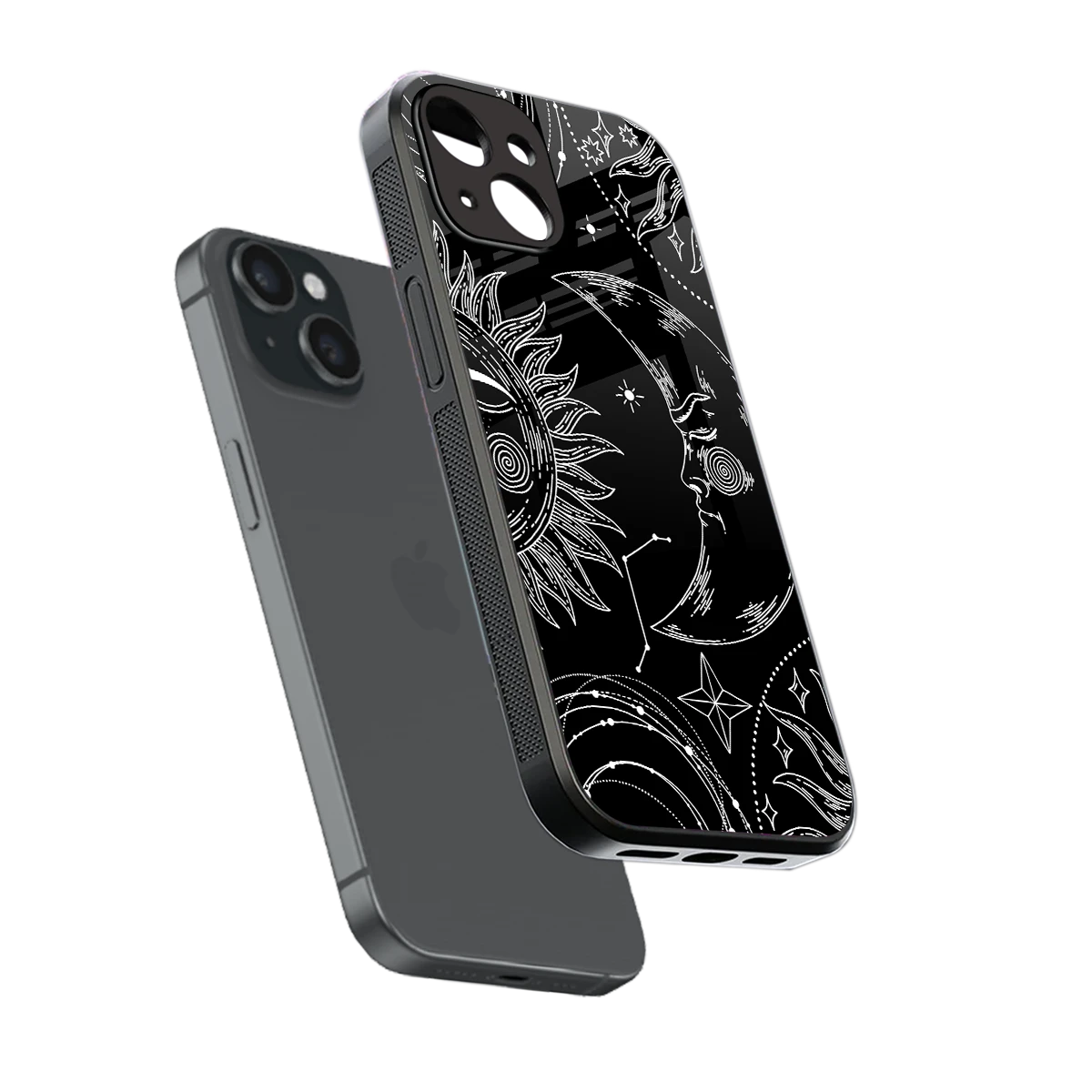 Celestial Duo sleek iphone 15 cover with tempered glass back and TPU edges