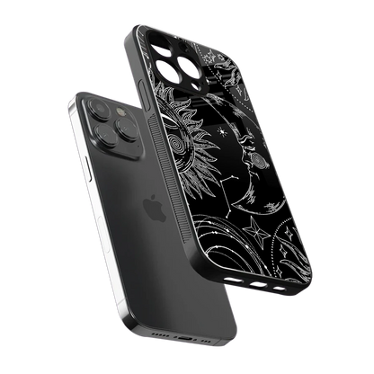 Celestial Duo sleek iphone 15 pro cover with tempered glass back and TPU edges