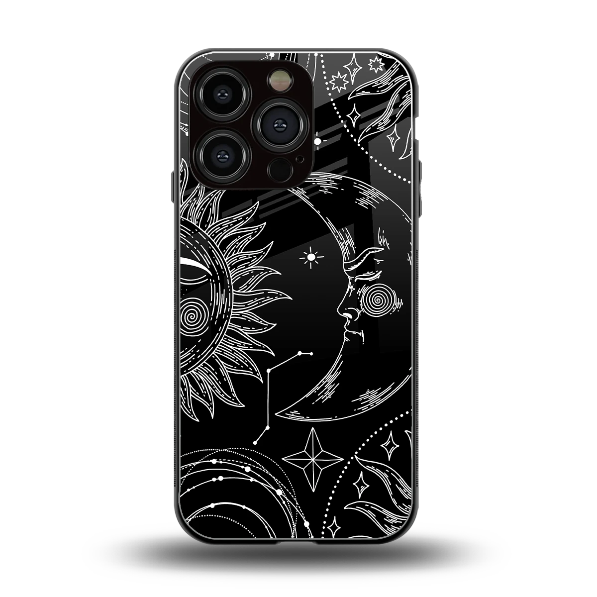 Celestial Duo back phone cover | glass case for iphone 16 pro