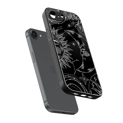 Celestial Duo sleek iphone 16e cover with tempered glass back and TPU edges