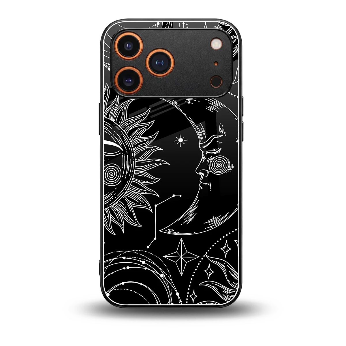Celestial Duo back phone cover | glass case for iphone 17 pro