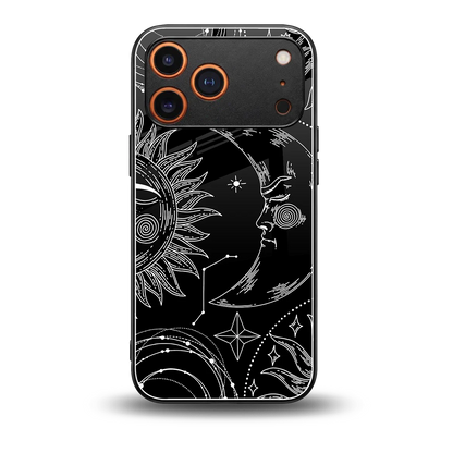 Celestial Duo back phone cover | glass case for iphone 17 pro