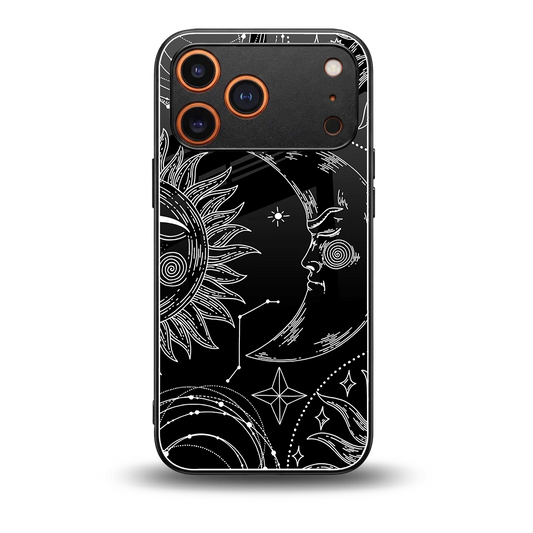 Celestial Duo back phone cover | glass case for iphone 17 pro max