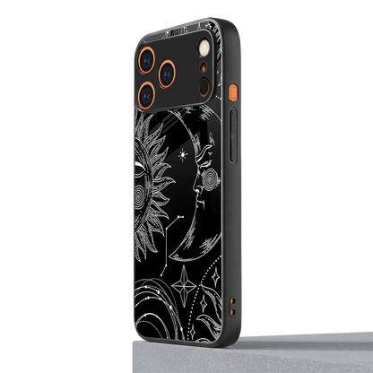 Celestial Duo iphone 17 pro mobile cover | shockproof glass phone case