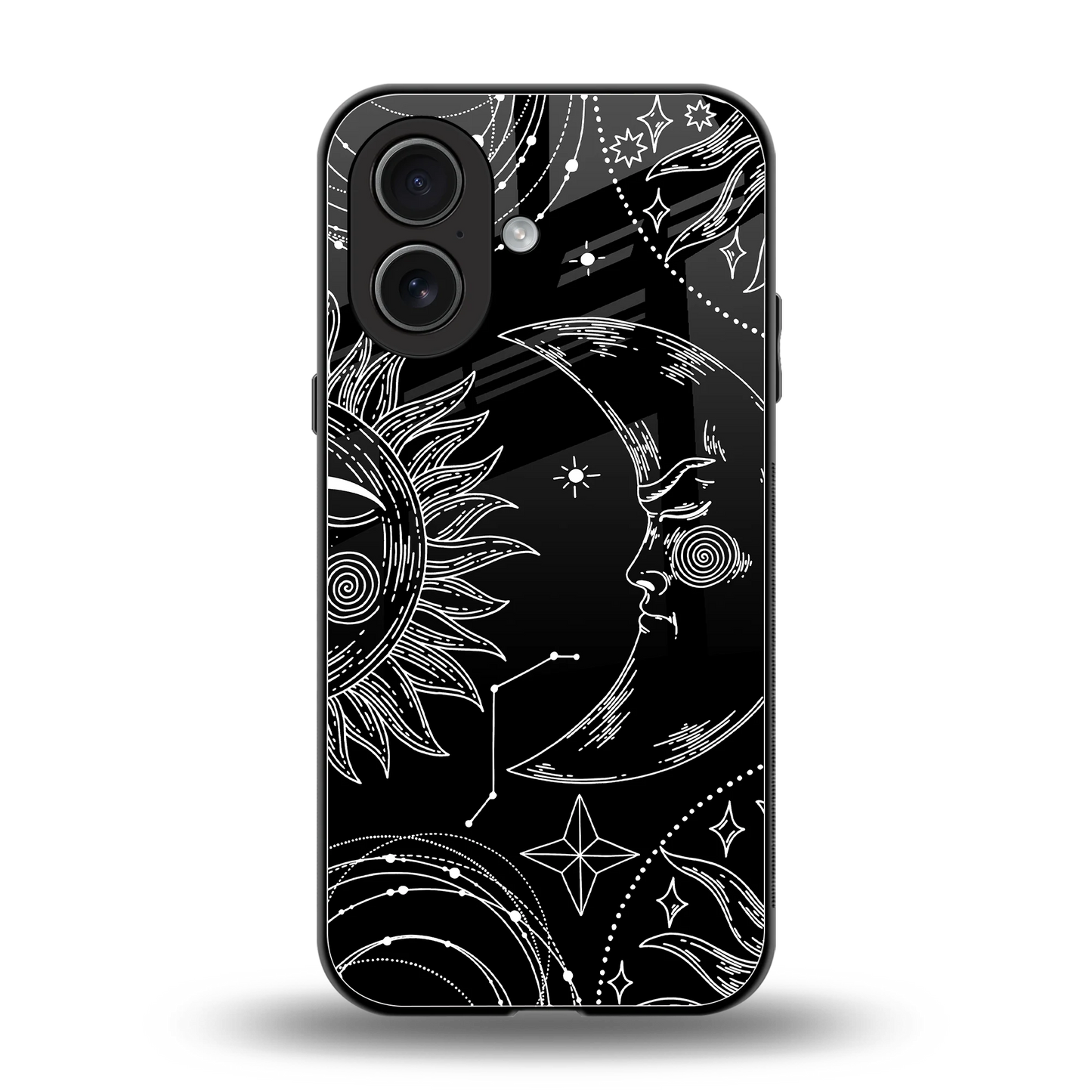 Celestial Duo back phone cover | glass case for iphone 17