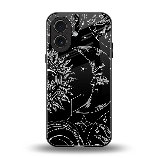 Celestial Duo back phone cover | glass case for iphone 17