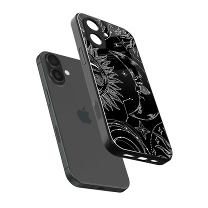 Celestial Duo sleek iphone 17 cover with tempered glass back and TPU edges