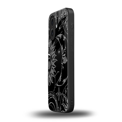 Celestial Duo iphone 17 mobile cover | shockproof glass phone case