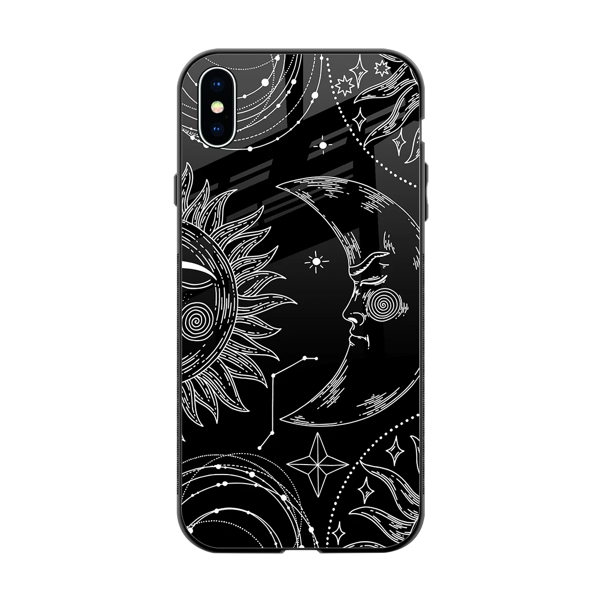 Celestial Duo back phone cover | glass case for iphone xs max