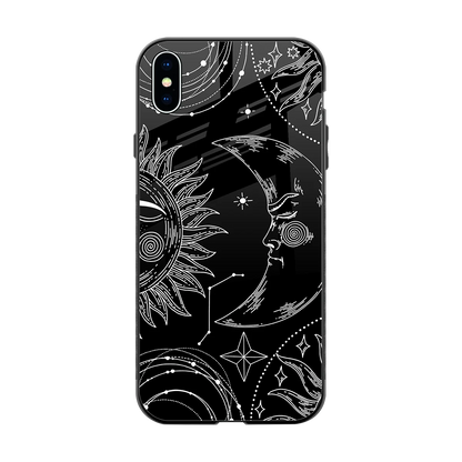 Celestial Duo back phone cover | glass case for iphone xs max