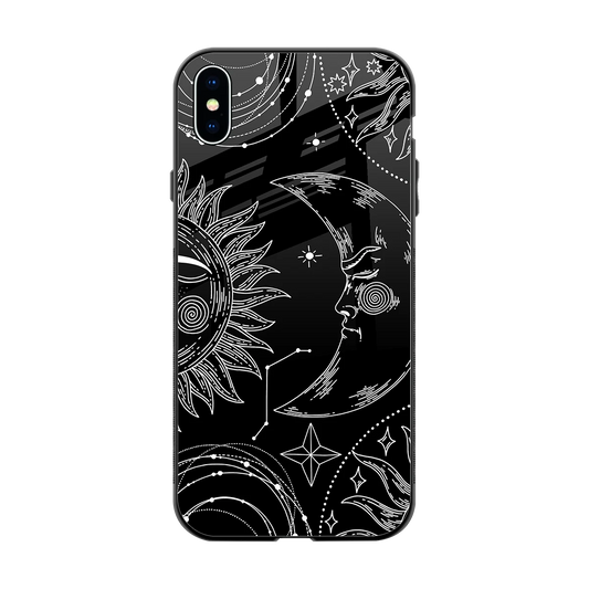Celestial Duo back phone cover | glass case for iphone xs max