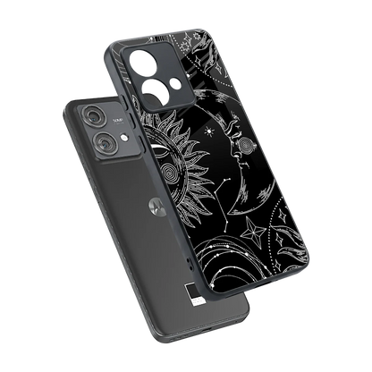 Celestial Duo sleek motorola edge 40 neo 5g cover with tempered glass back and TPU edges