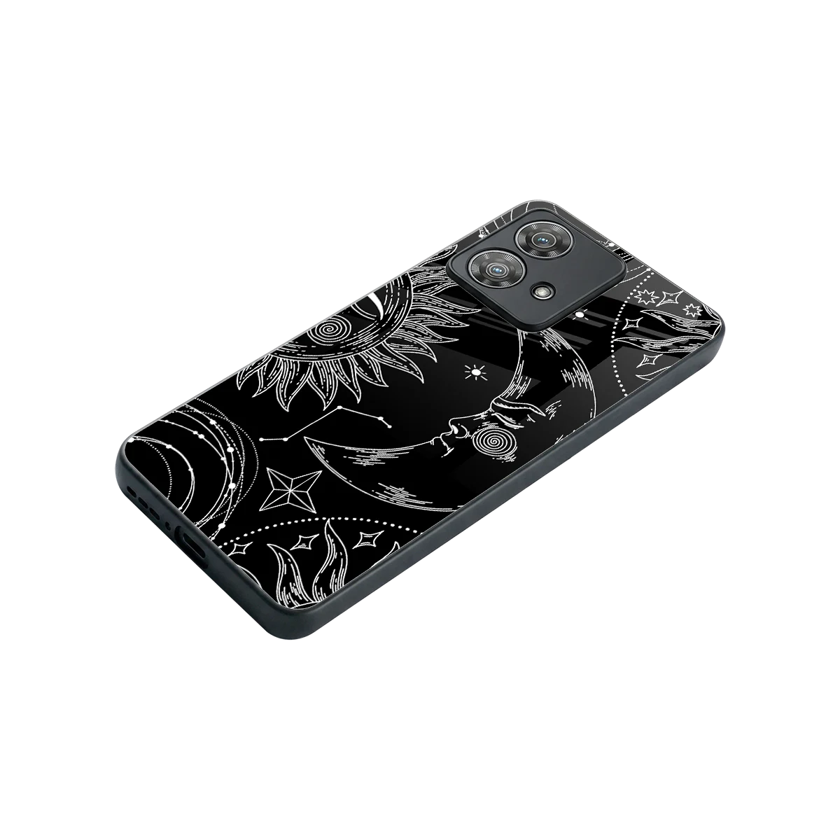 Celestial Duo stylish phone case for motorola edge 40 neo 5g | glossy glass and slim fit