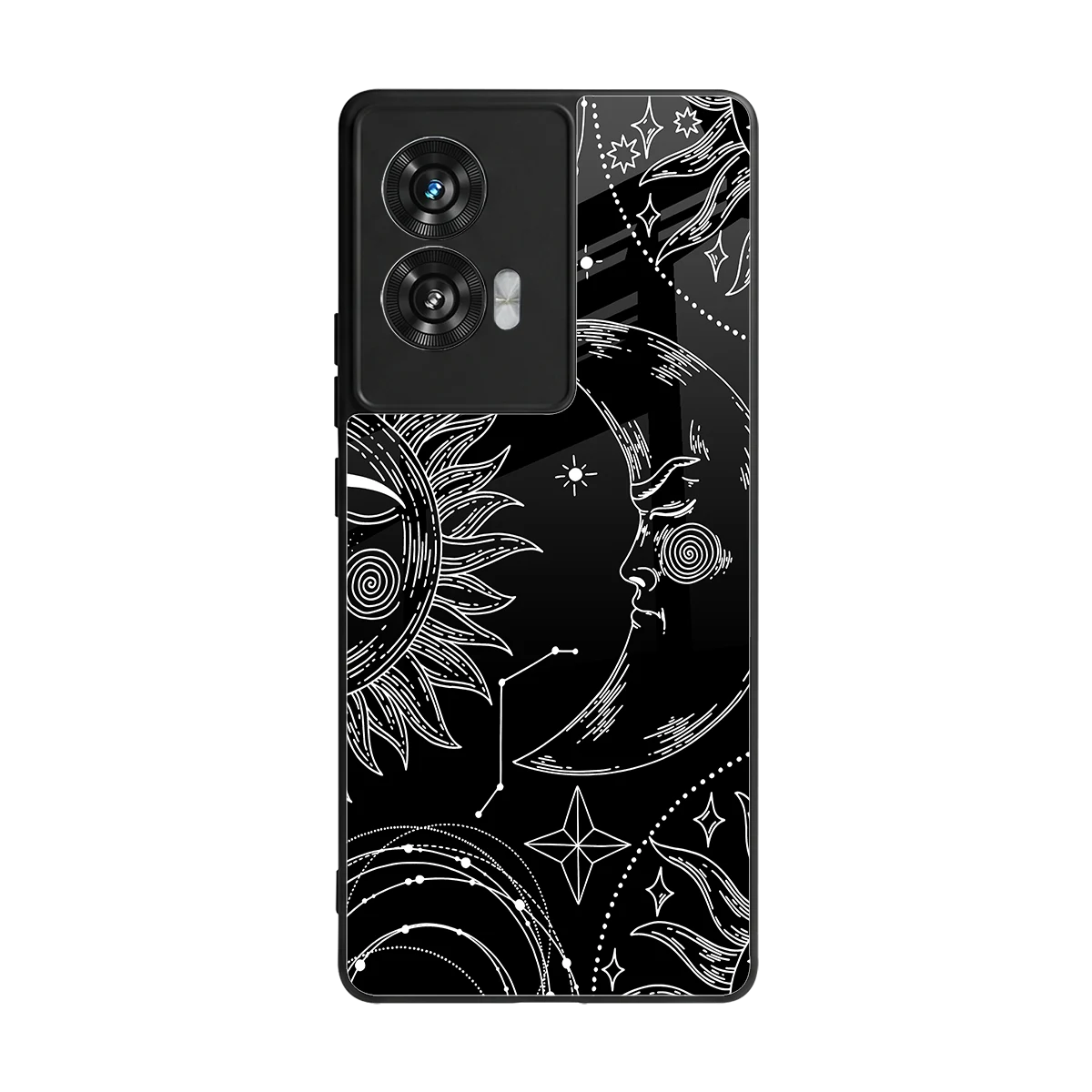 Celestial Duo back phone cover | glass case for motorola edge 50 fusion