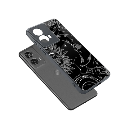 Celestial Duo sleek motorola edge 50 fusion cover with tempered glass back and TPU edges