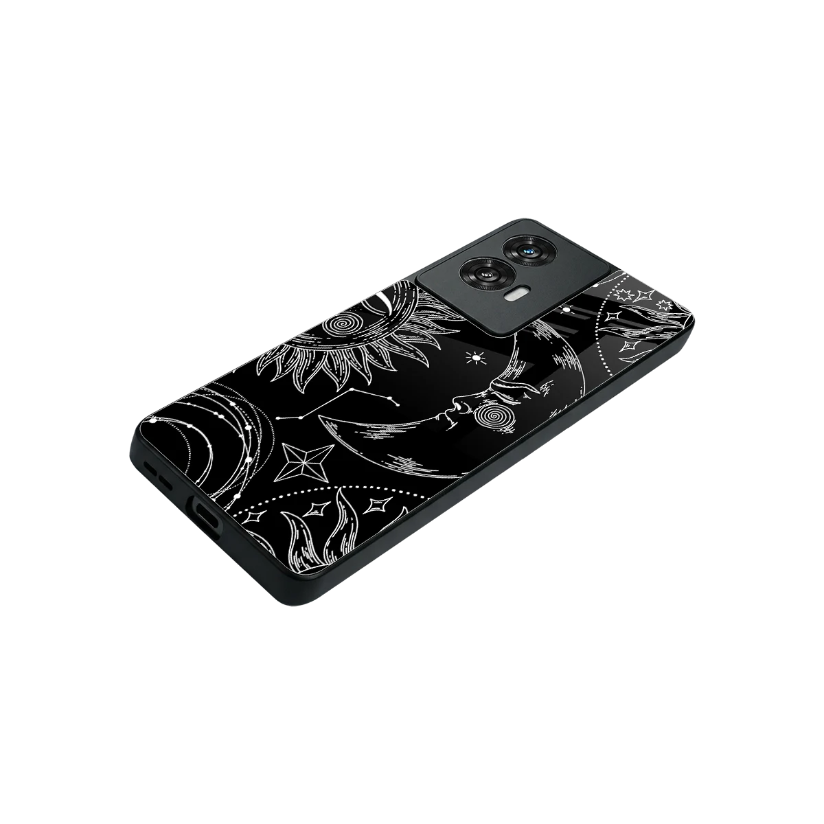 Celestial Duo stylish phone case for motorola edge 50 fusion | glossy glass and slim fit