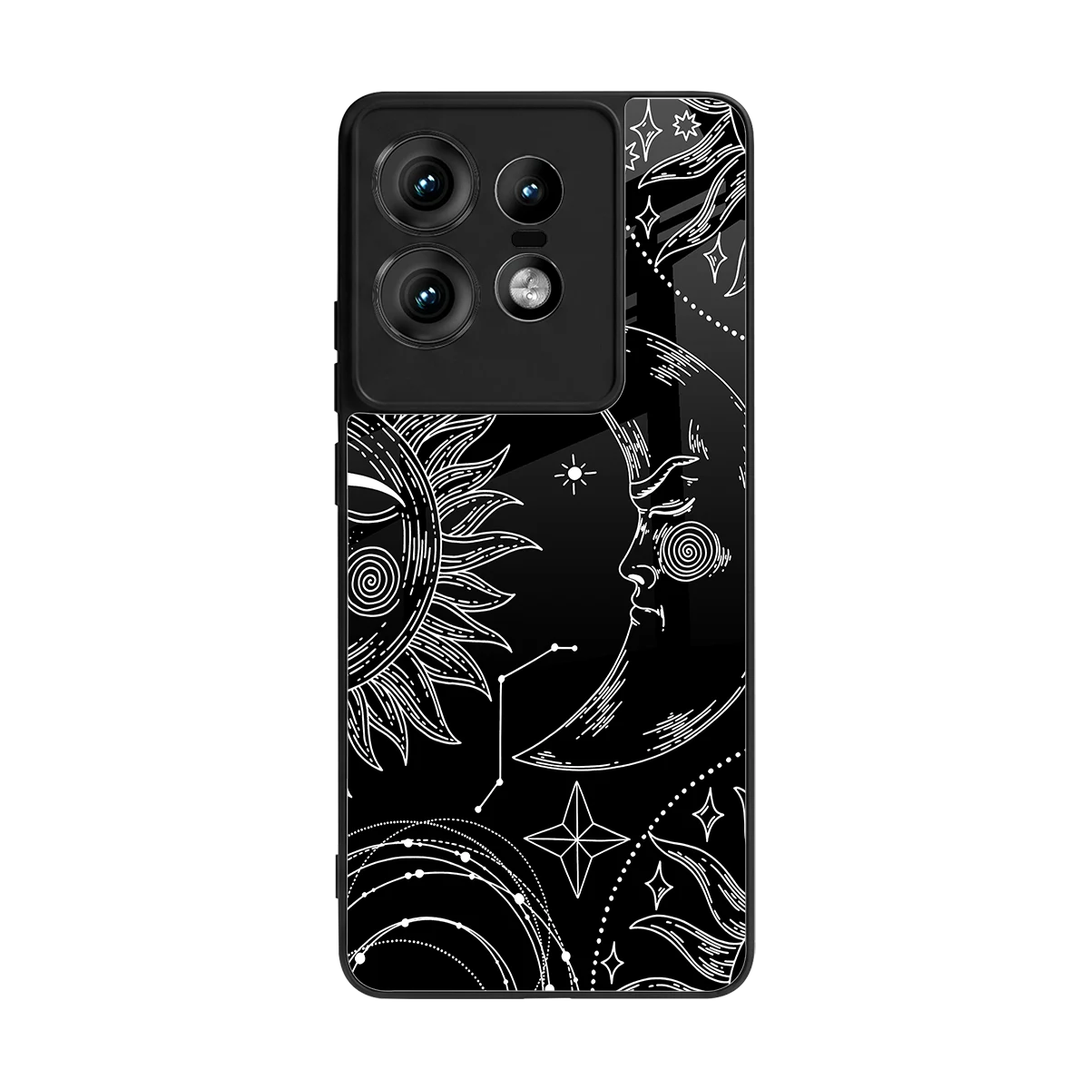 Celestial Duo back phone cover | glass case for motorola edge 50 pro