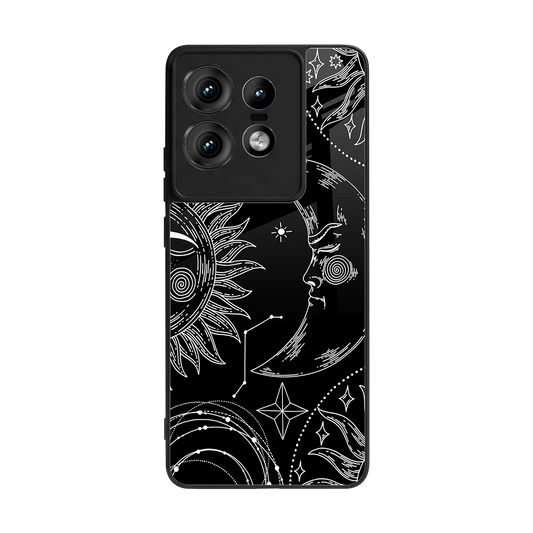 Celestial Duo back phone cover | glass case for motorola edge 50 pro