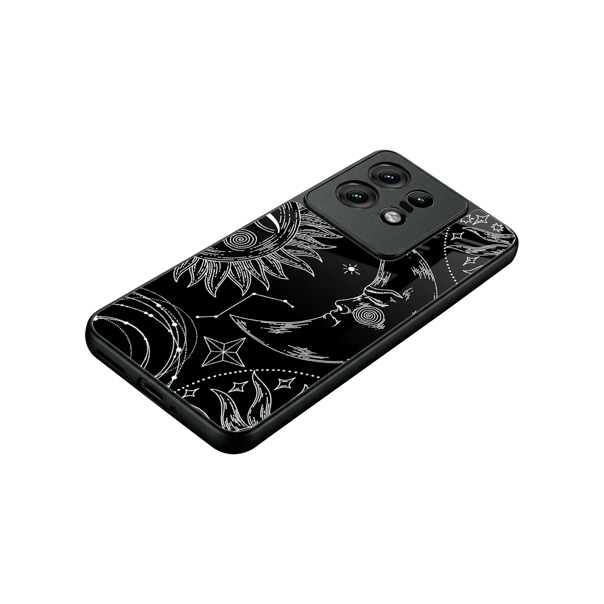Celestial Duo stylish phone case for motorola edge 50 pro | glossy glass and slim fit