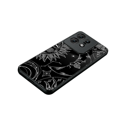 Celestial Duo stylish phone case for motorola edge 50 pro | glossy glass and slim fit
