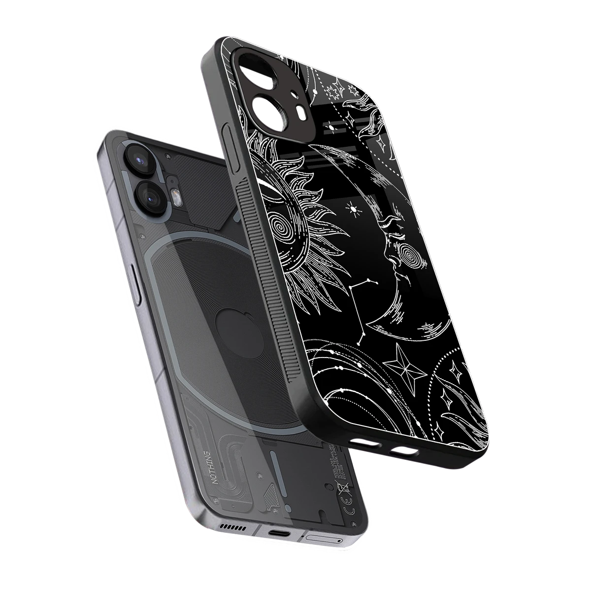 Celestial Duo sleek nothing phone 2 cover with tempered glass back and TPU edges