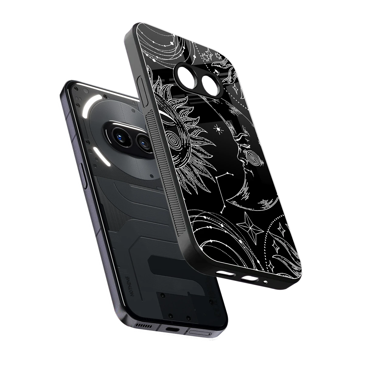 Celestial Duo sleek nothing phone 2a cover with tempered glass back and TPU edges