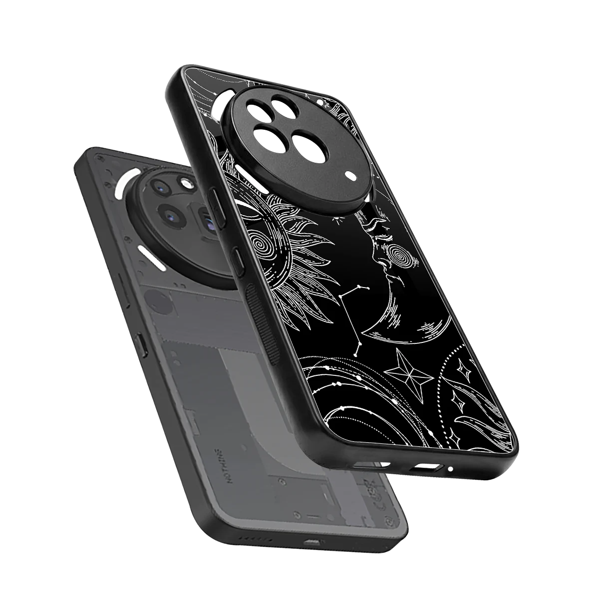 Celestial Duo sleek nothing phone 3a pro cover with tempered glass back and TPU edges