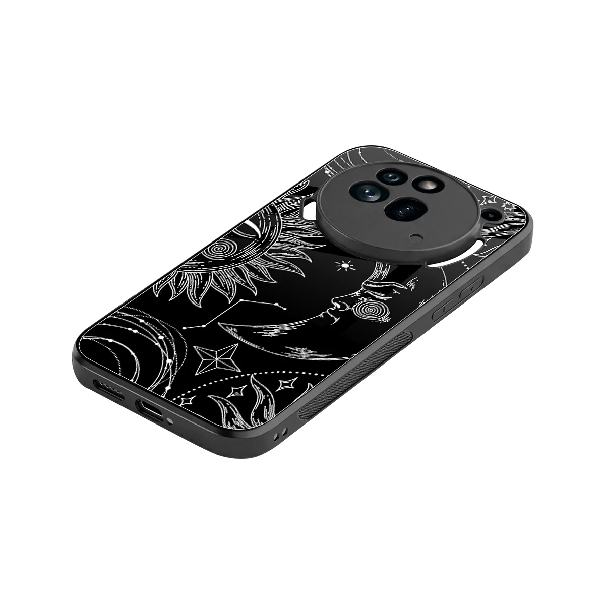 Celestial Duo stylish phone case for nothing phone 3a pro | glossy glass and slim fit