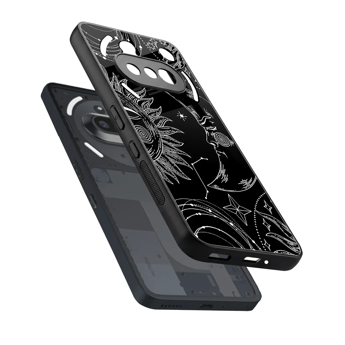 Celestial Duo sleek nothing phone 3a cover with tempered glass back and TPU edges