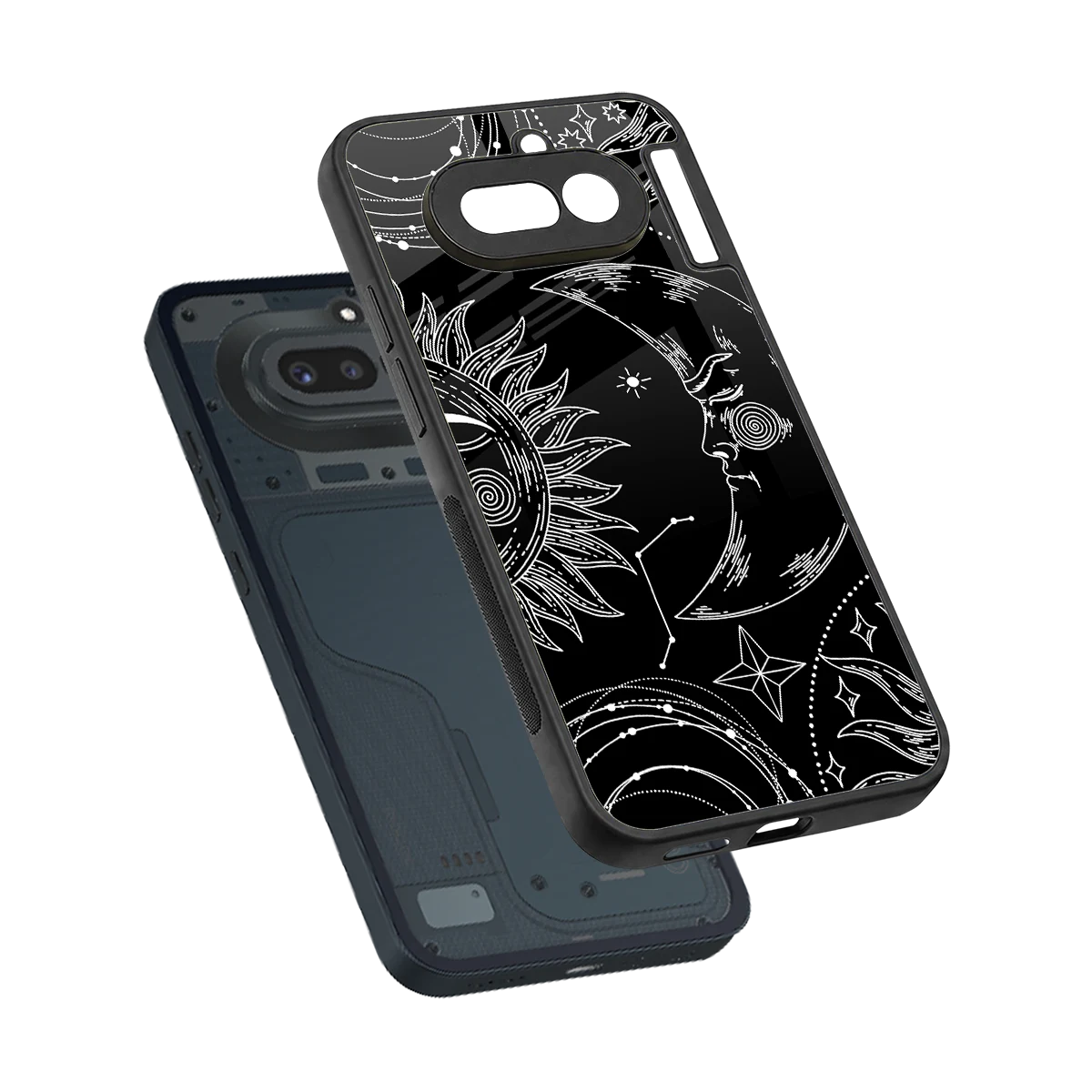Celestial Duo sleek nothing phone 4a cover with tempered glass back and TPU edges